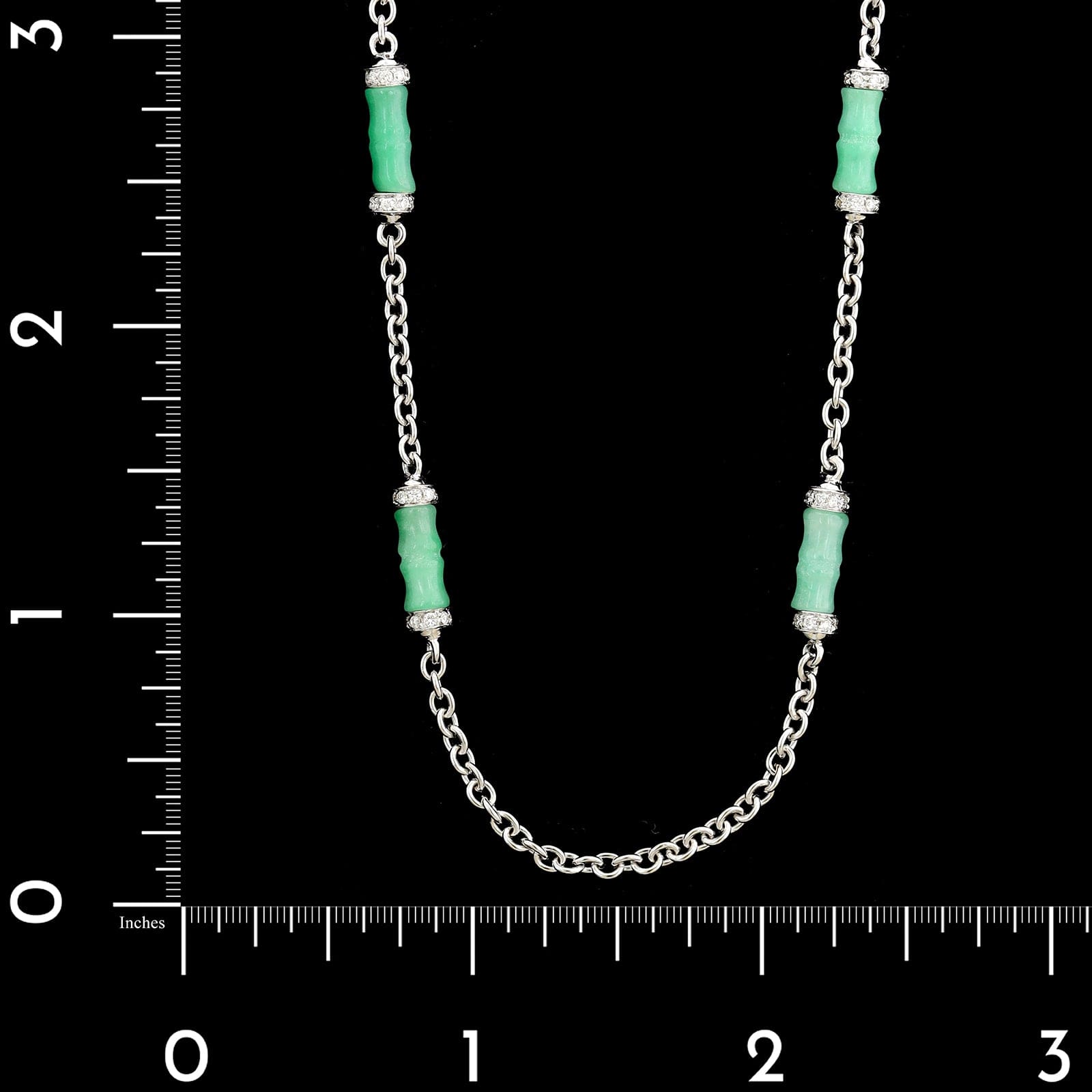 Zydo 18K White Gold Estate Hardstone and Diamond Necklace