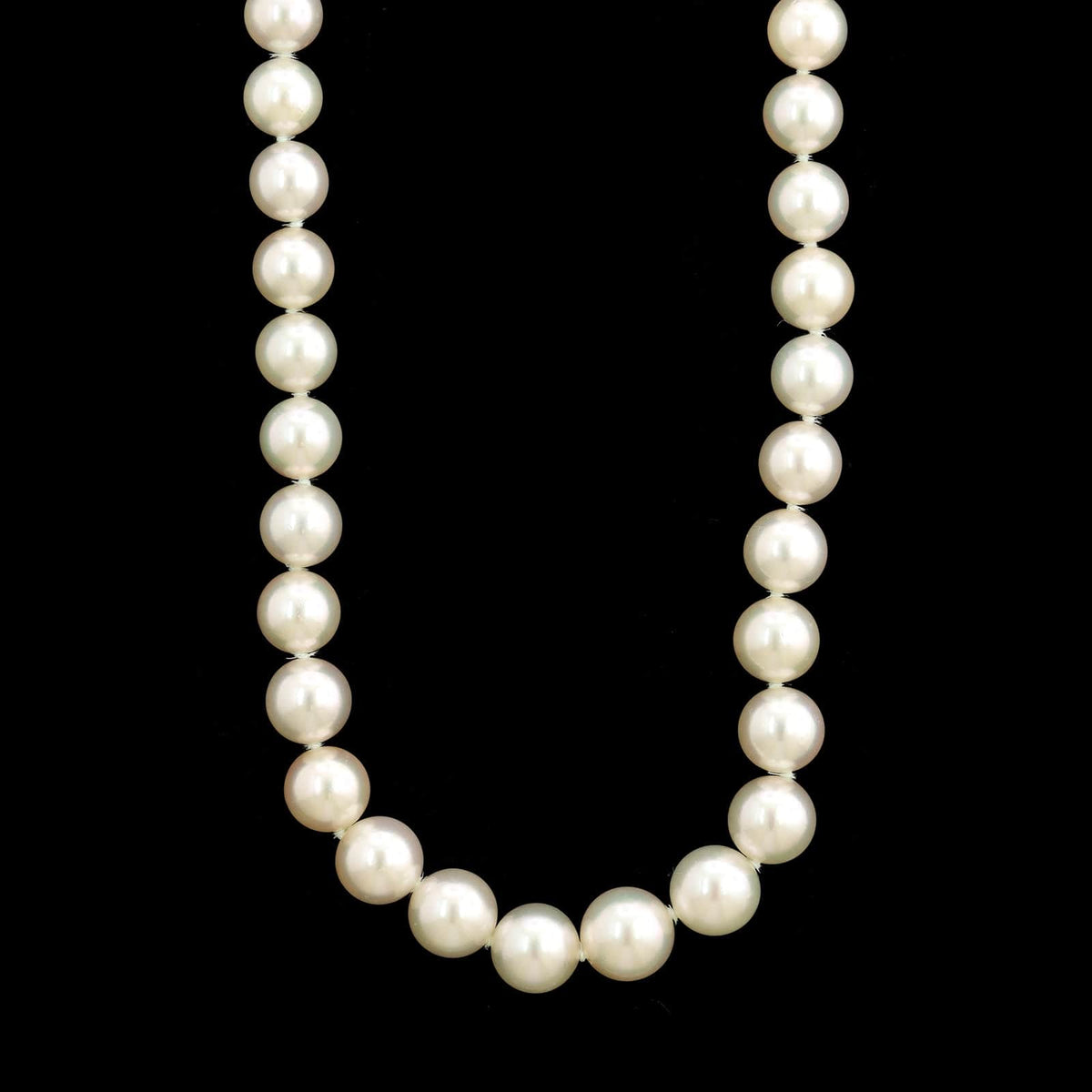 Mikimoto 18K White Gold Estate Akoya Cultured Pearl Necklace