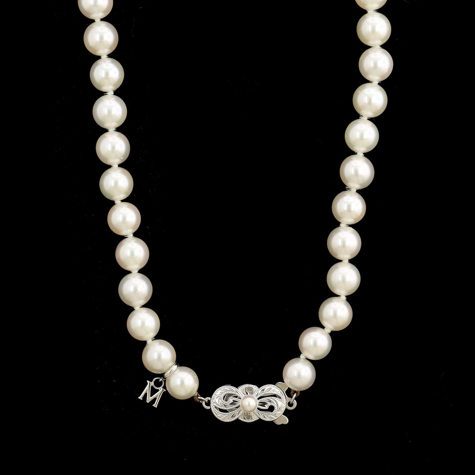 Mikimoto 18K White Gold Estate Akoya Cultured Pearl Necklace