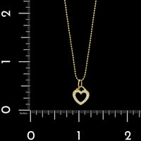 Tiffany & Co. 18K Yellow Gold Estate Sentimental Heart Diamond Pendant Necklace