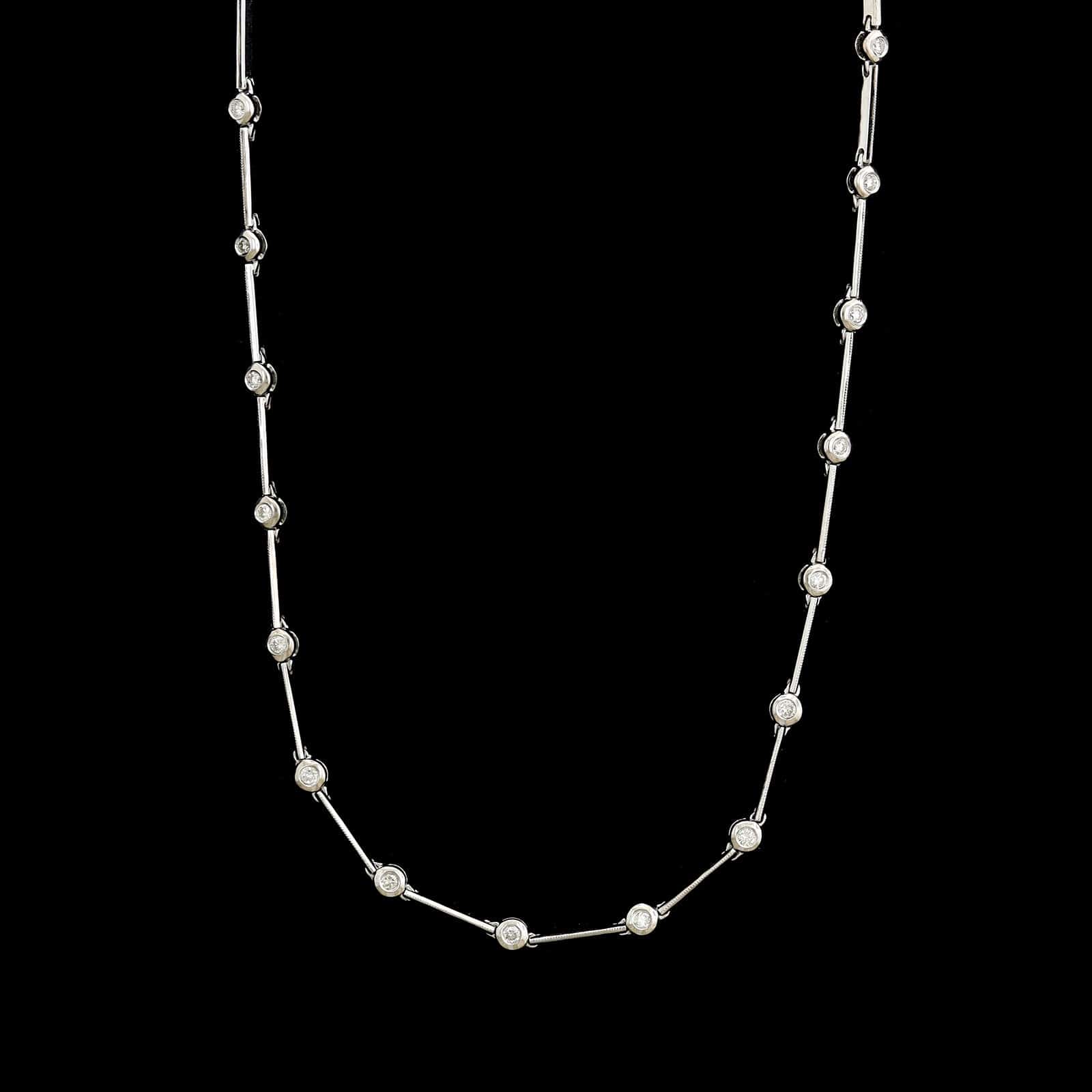 14K White Gold Estate Diamond Necklace