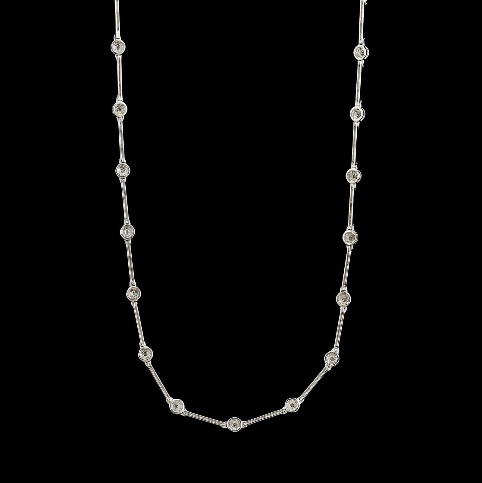 14K White Gold Estate Diamond Necklace