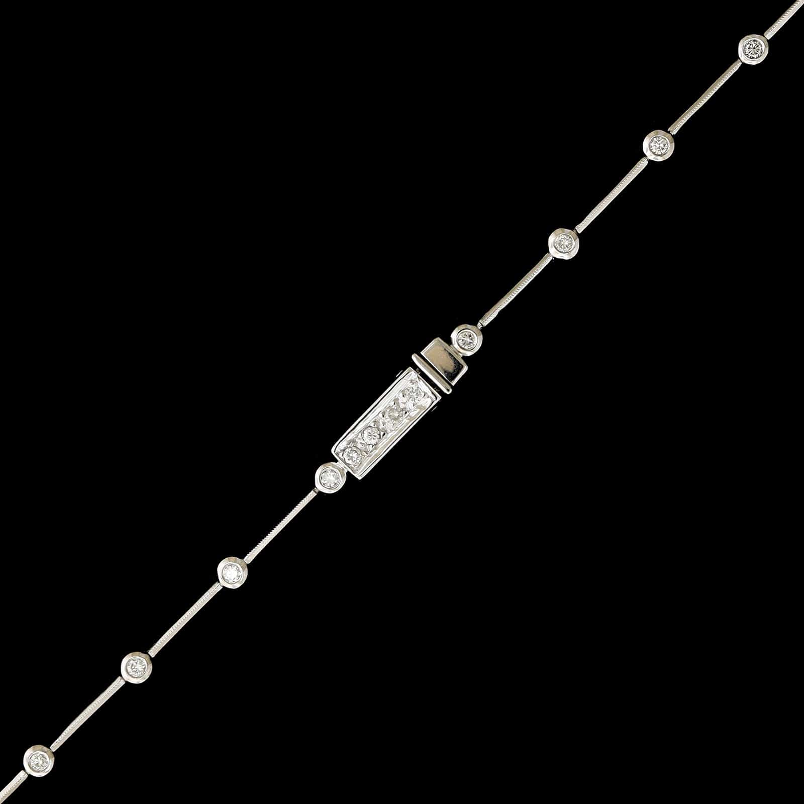 14K White Gold Estate Diamond Necklace