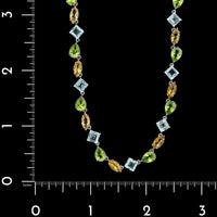 18K White Gold Estate Multicolor Gemstone Necklace