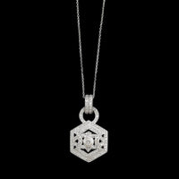14K White Gold Estate Diamond Pendant Necklace