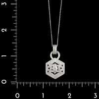 14K White Gold Estate Diamond Pendant Necklace