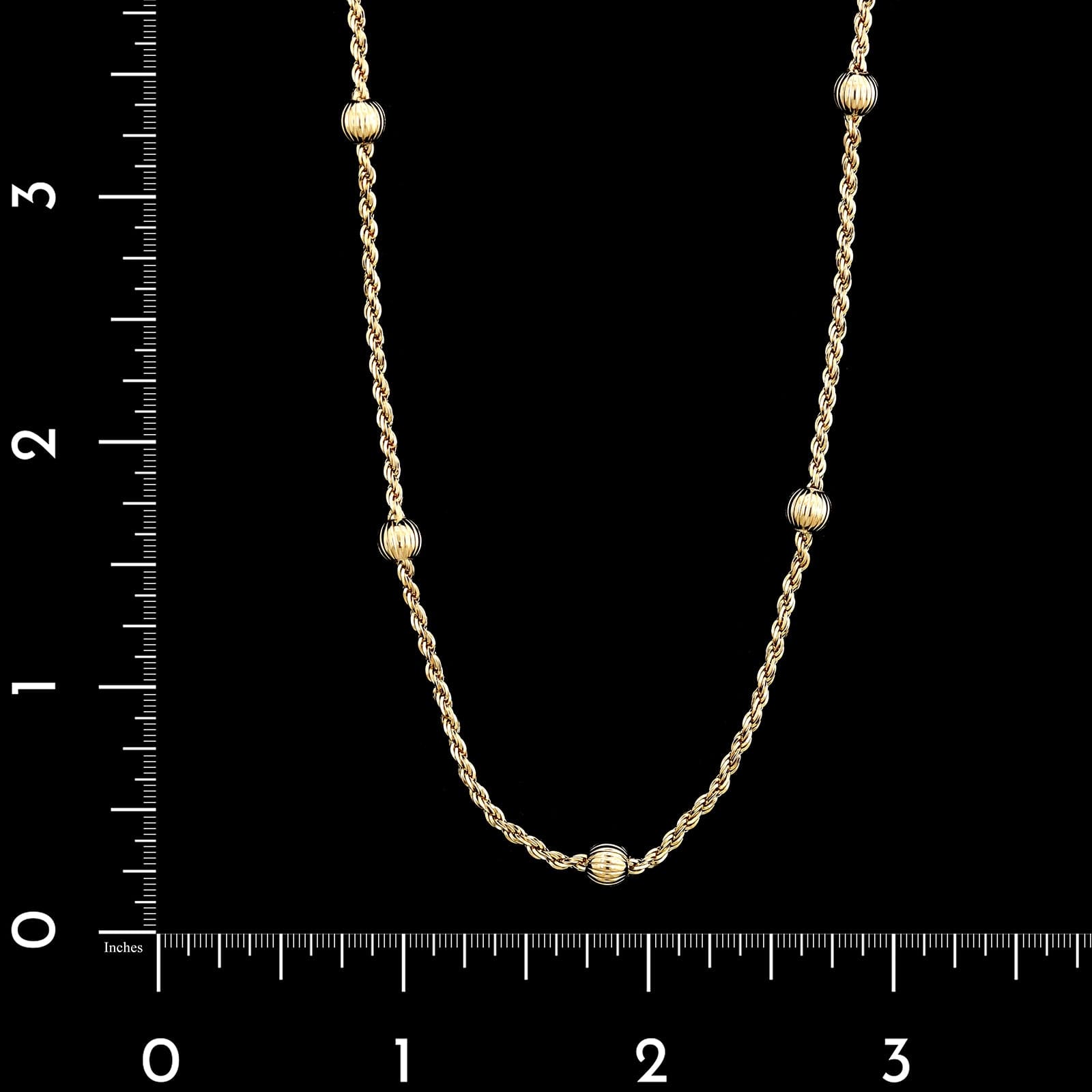 14K Yellow Gold Estate Rope Ball Necklace