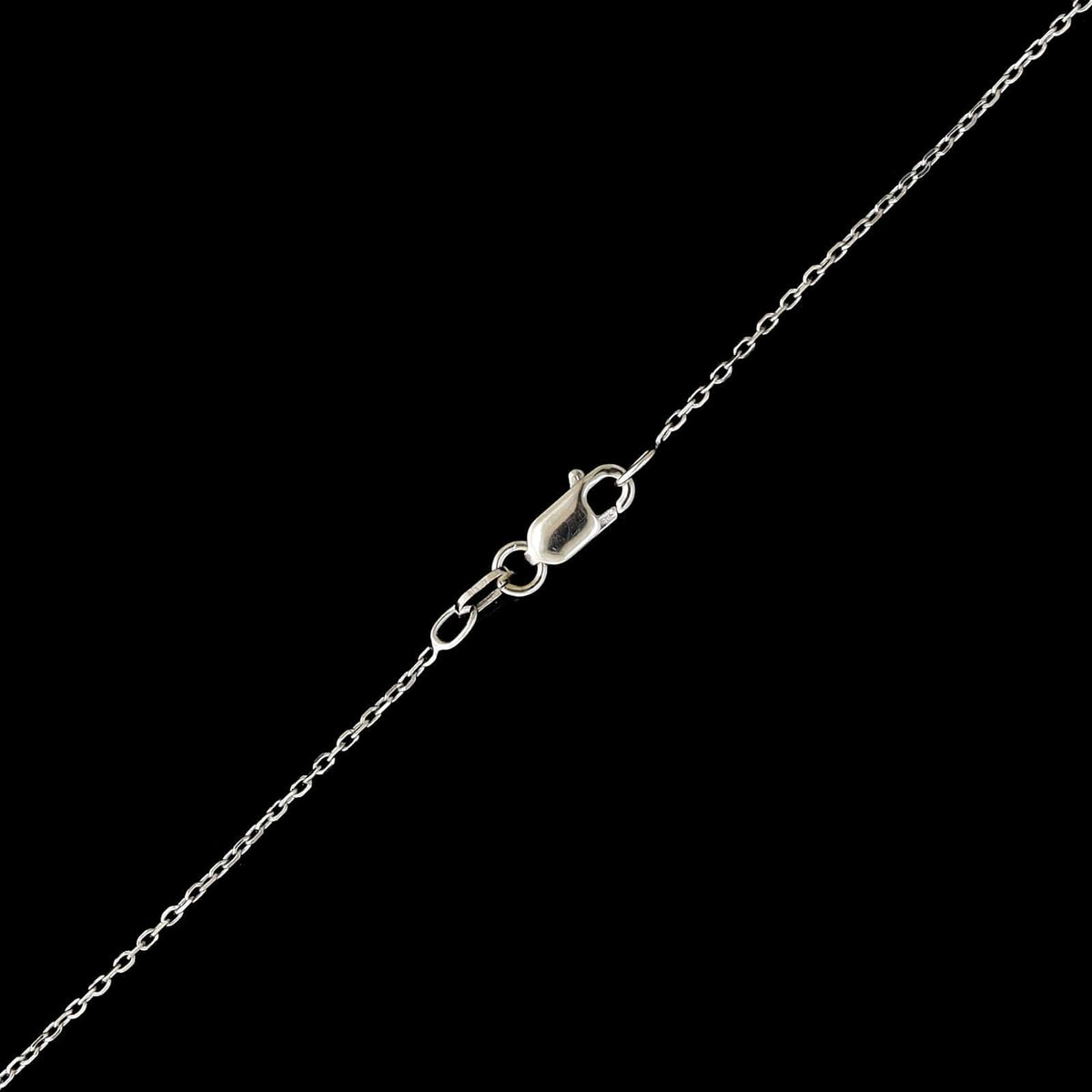 14K White Gold Estate Three Stone Diamond Pendant Necklace