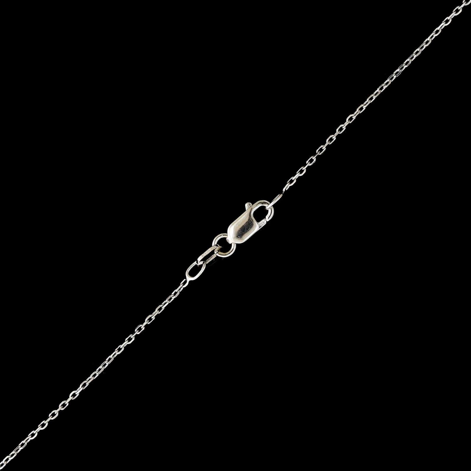 14K White Gold Estate Three Stone Diamond Pendant Necklace