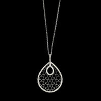 14K White Gold Estate Diamond Pendant Necklace