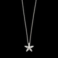 18K White Gold Estate Diamond Star Pendant Necklace