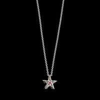 18K White Gold Estate Diamond Star Pendant Necklace