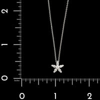 18K White Gold Estate Diamond Star Pendant Necklace
