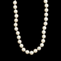 14K White Gold Estate Cultured Akoya Pearl Necklace