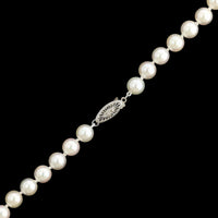 14K White Gold Estate Cultured Akoya Pearl Necklace