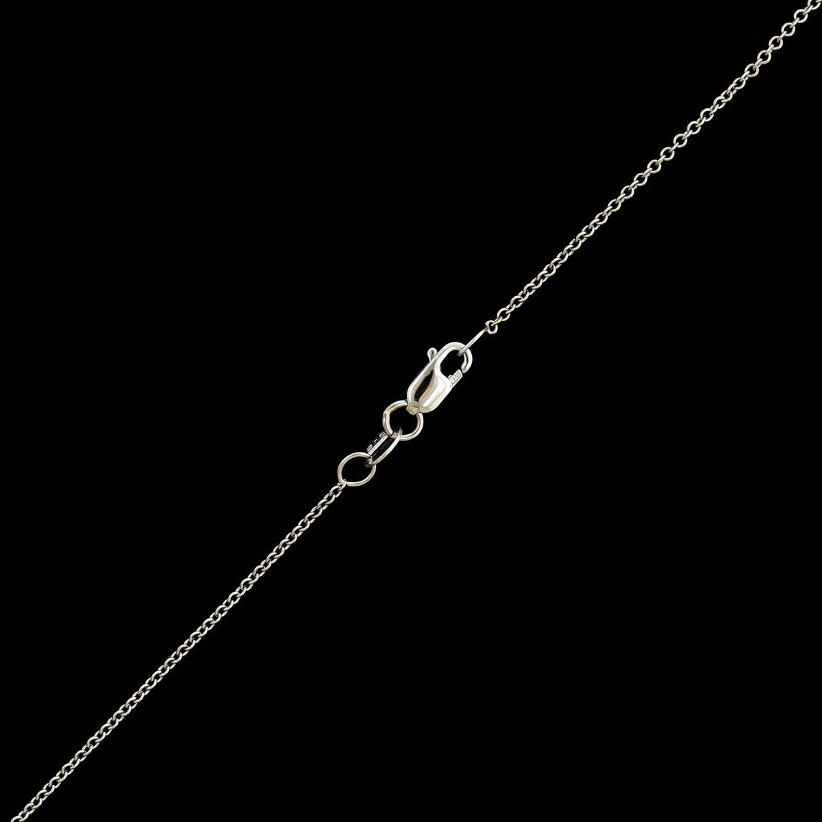 18K White Gold Estate Diamond X Pendant Necklace