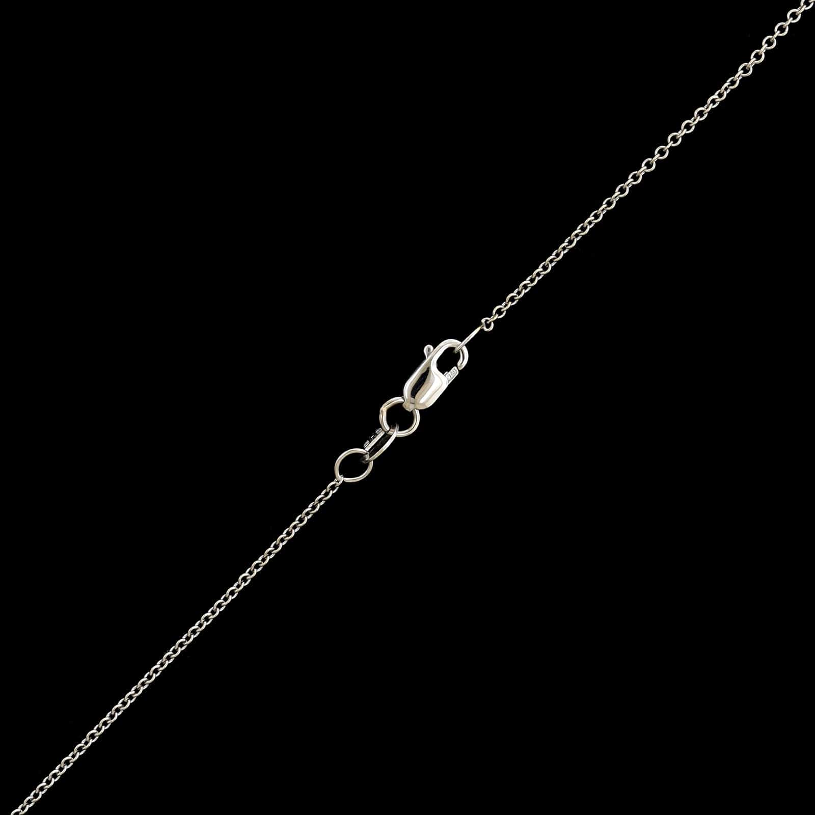 18K White Gold Estate Diamond X Pendant Necklace