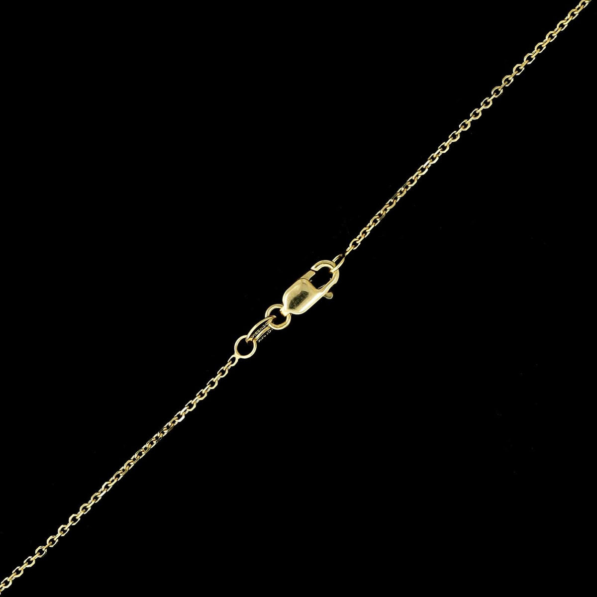 14K Yellow Gold Estate Jade and Diamond Pendant Necklace