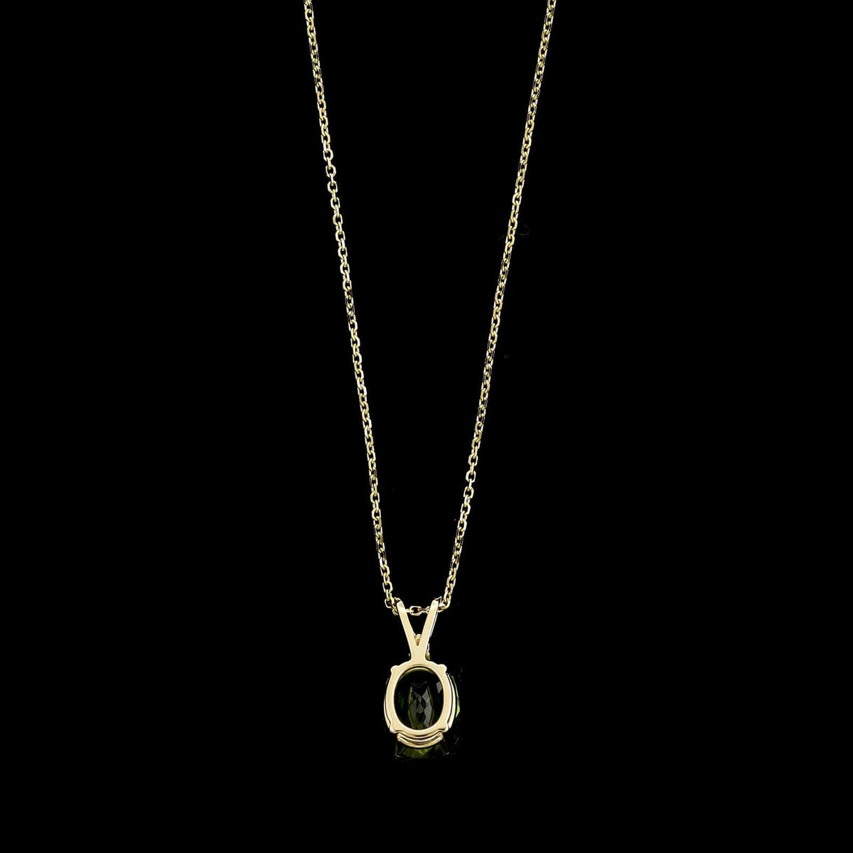 14K Yellow Gold Estate Peridot Pendant Necklace