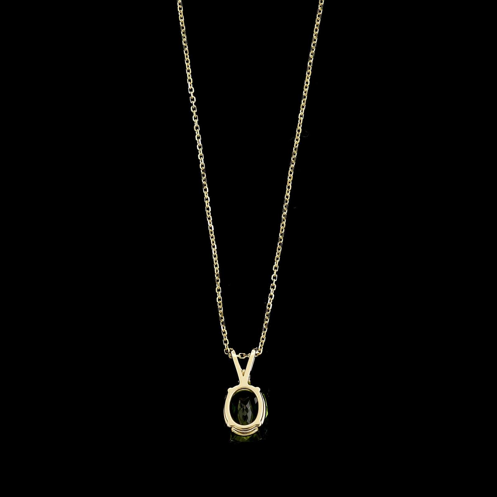 14K Yellow Gold Estate Peridot Pendant Necklace