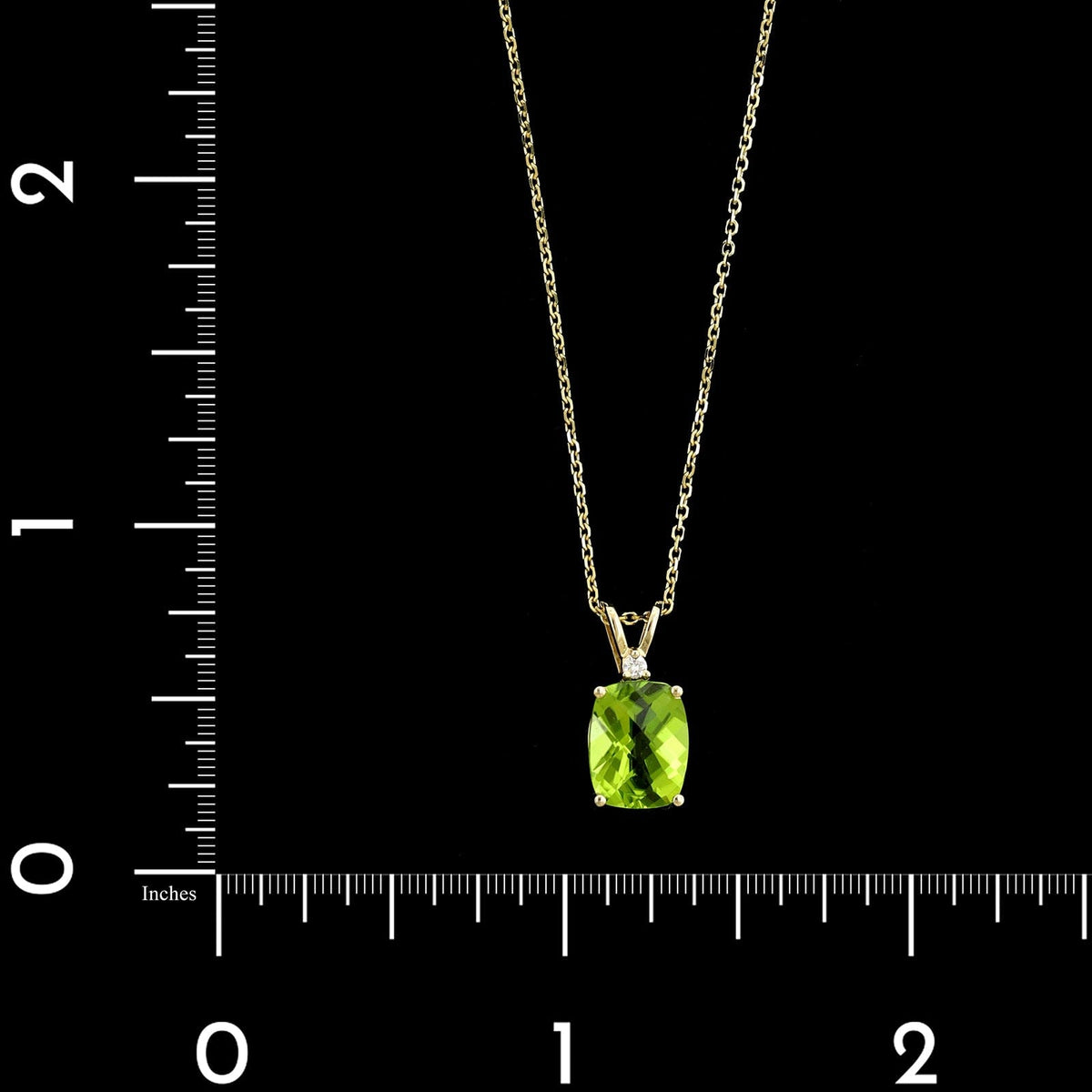 14K Yellow Gold Estate Peridot Pendant Necklace