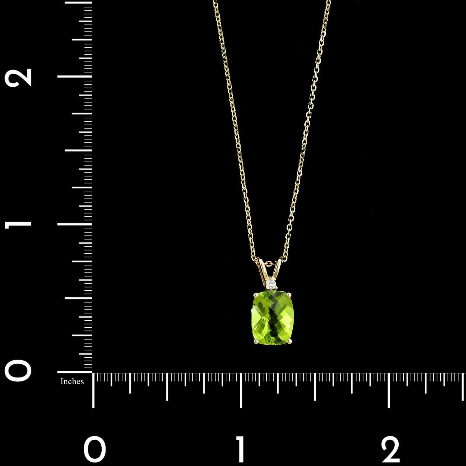 14K Yellow Gold Estate Peridot Pendant Necklace