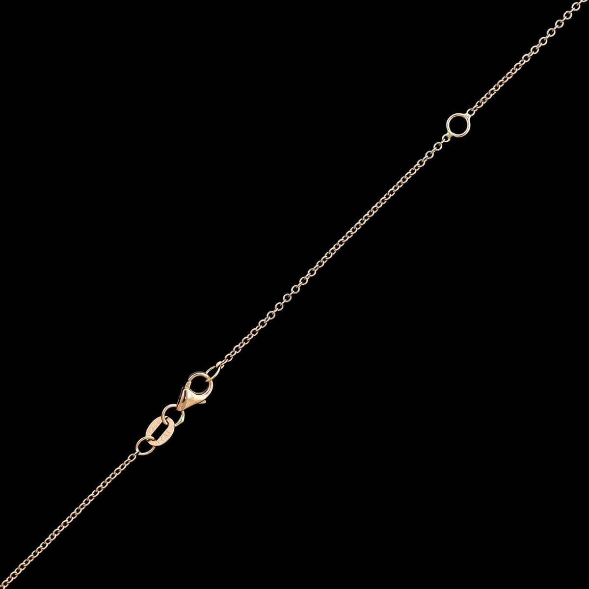 14K Rose Gold Estate Diamond Station Necklace