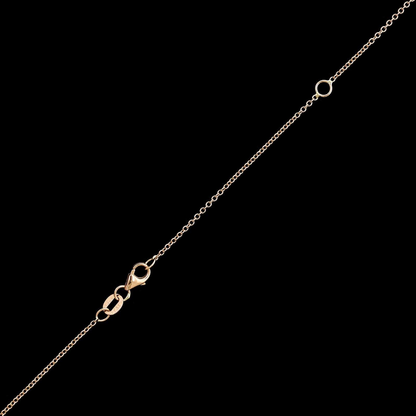 14K Rose Gold Estate Diamond Station Necklace