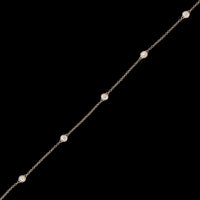14K Rose Gold Estate Diamond Station Necklace