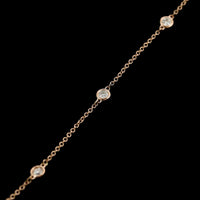 14K Rose Gold Estate Diamond Station Necklace