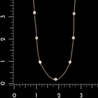 14K Rose Gold Estate Diamond Station Necklace