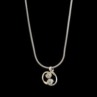 14K Two-tone Gold Estate Diamond Pendant Necklace