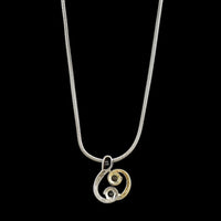 14K Two-tone Gold Estate Diamond Pendant Necklace