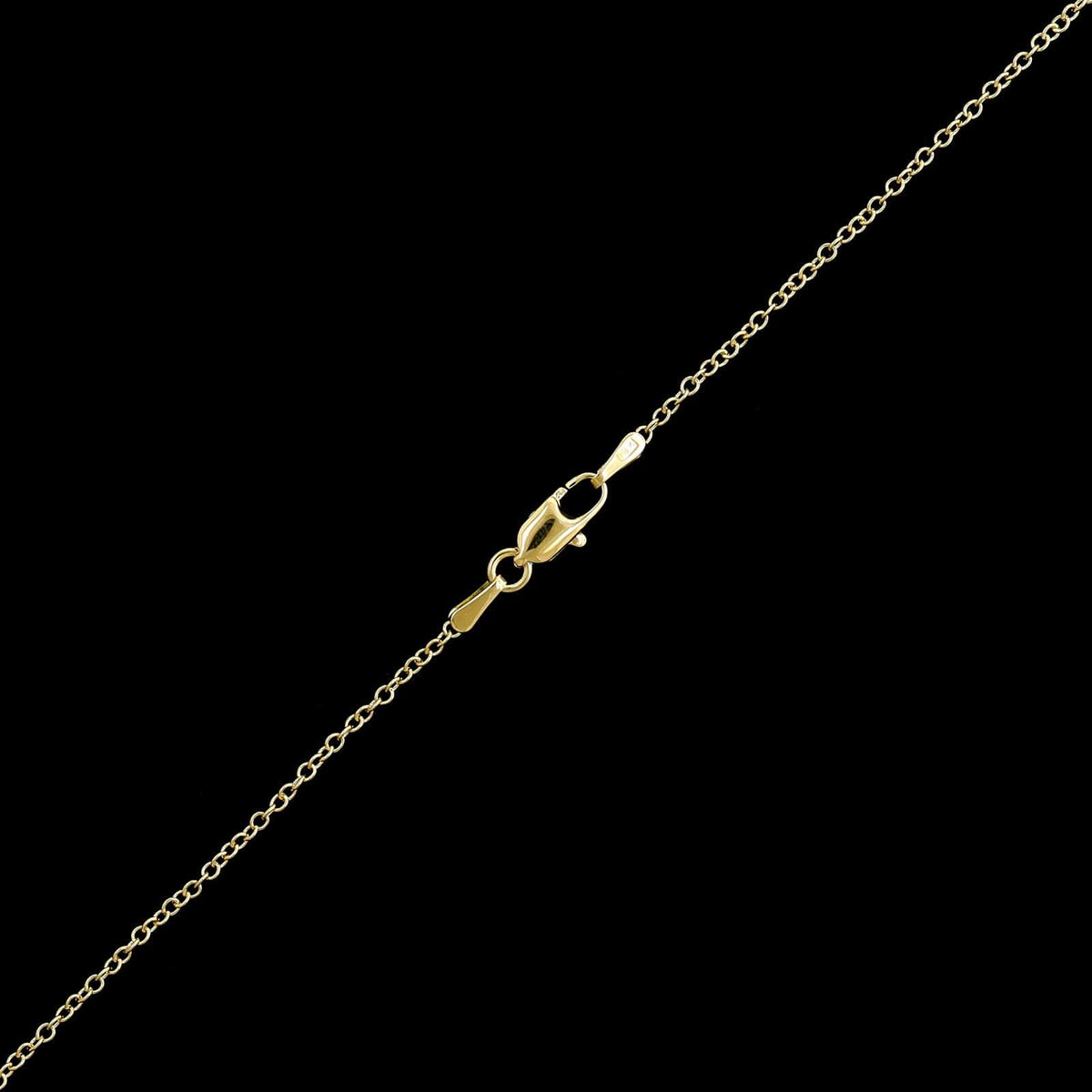 18K Yellow Gold Estate Floating Heart Pendant Necklace