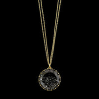 Renee Lewis 18K Yellow Gold Estate Black Diamond Shake Necklace