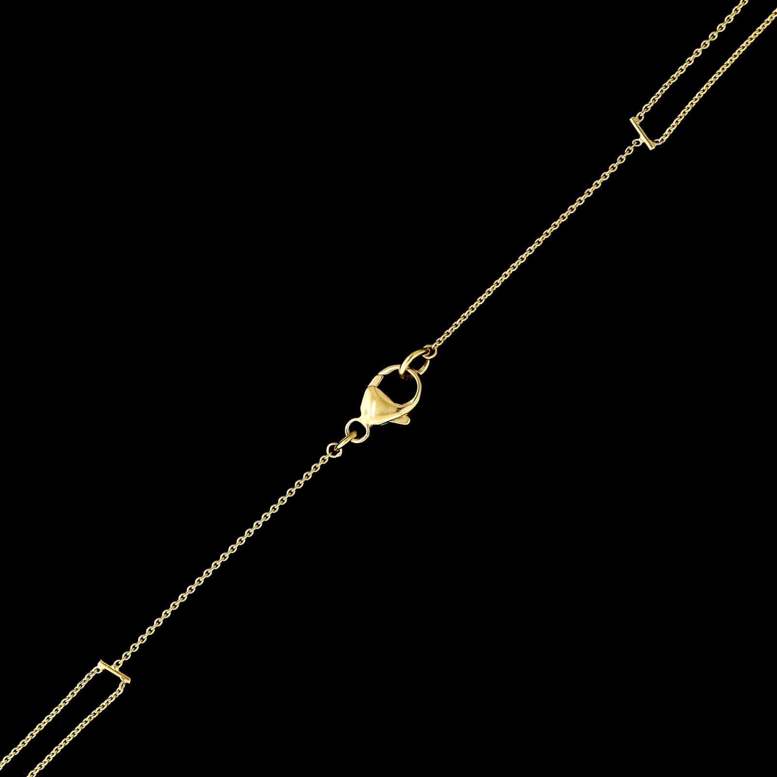 Renee Lewis 18K Yellow Gold Estate Black Diamond Shake Necklace