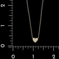 14K Yellow Gold Estate Diamond Heart Pendant Necklace