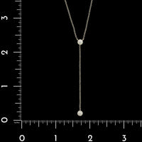 14K Yellow Gold Estate Diamond Halo Lariat Necklace