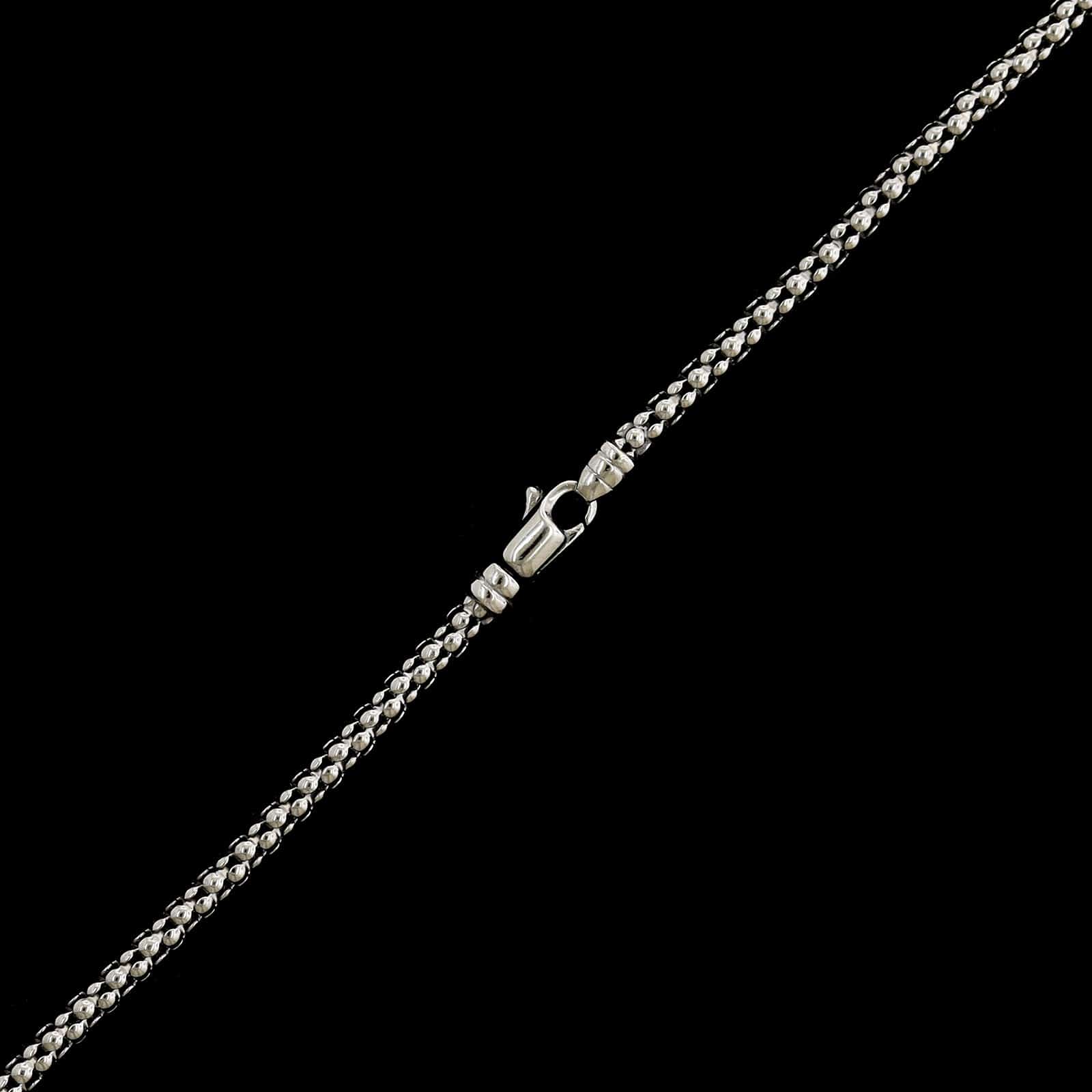 14K White Gold Estate and Black Rhodium Diamond Circle Necklace
