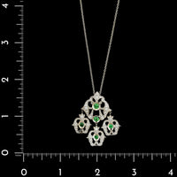 Piovan Paolo Gioielli 18K White Gold Estate Tsavorite and Diamond Pendant Necklace