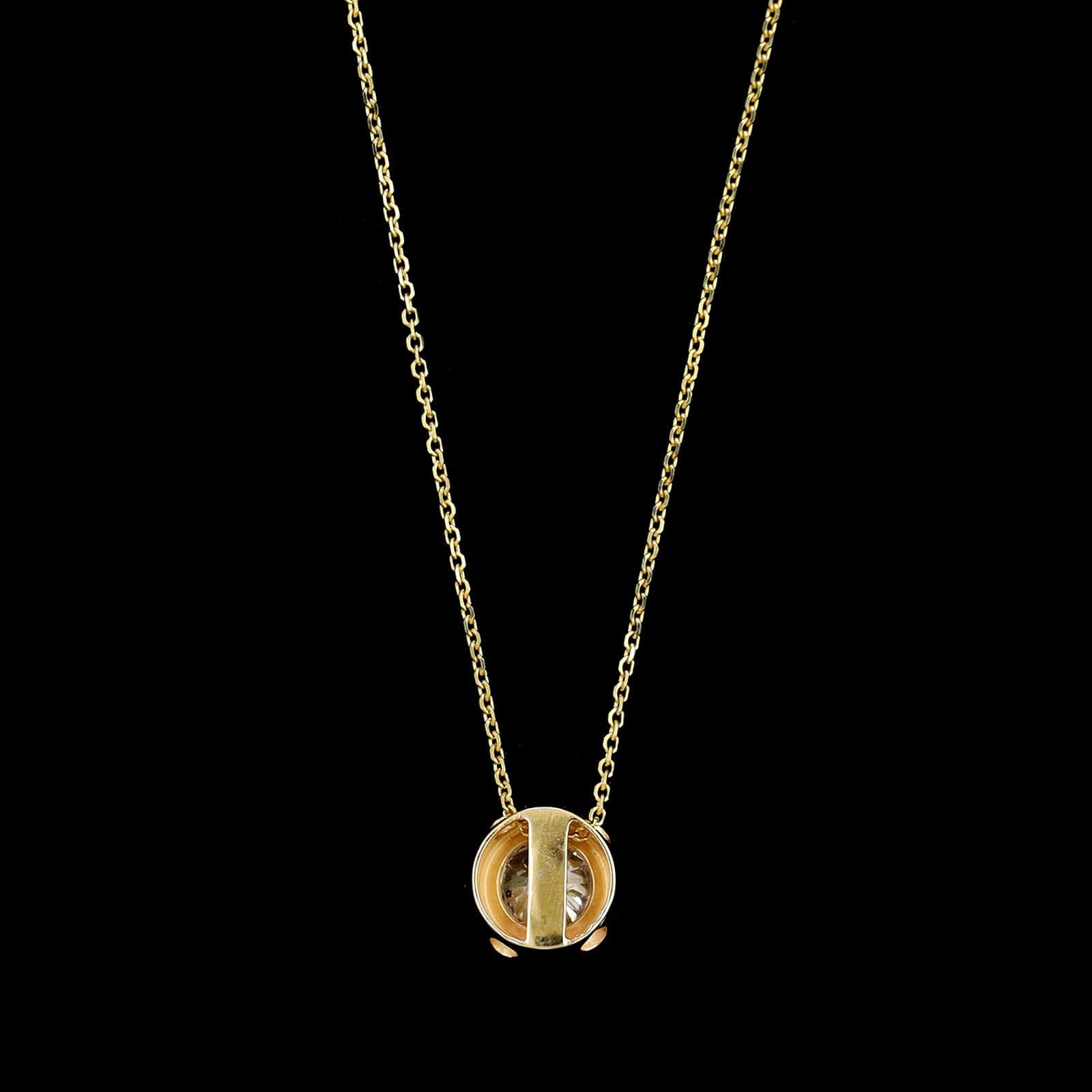 14K Yellow Gold Estate Diamond Pendant Necklace