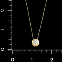 14K Yellow Gold Estate Diamond Pendant Necklace
