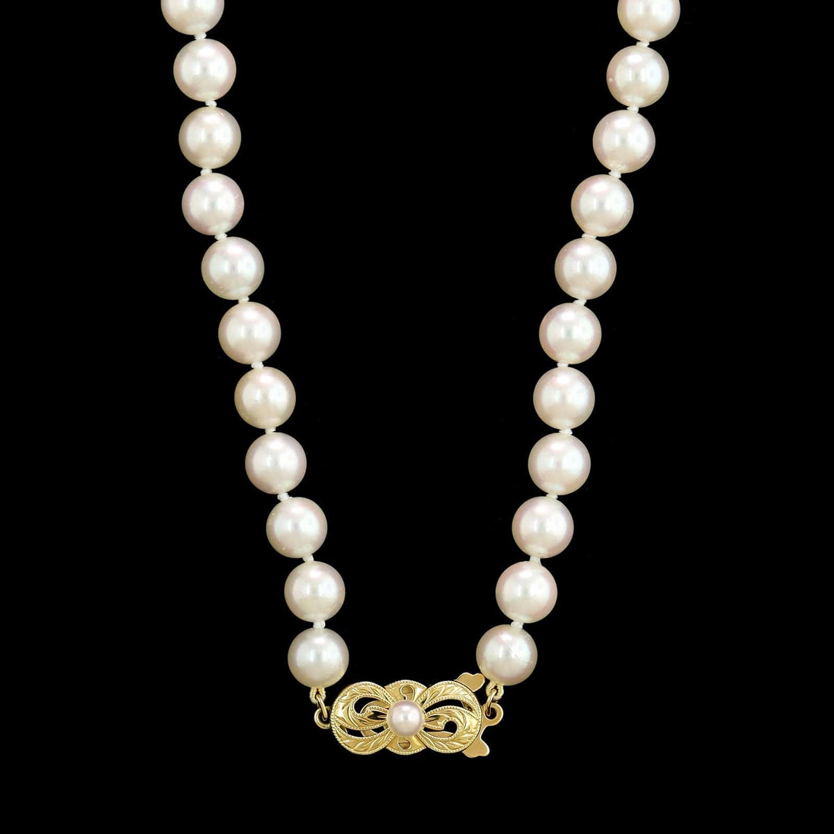 Mikimoto 18K Yellow Gold Estate Akoya Cultured Pearl Necklace