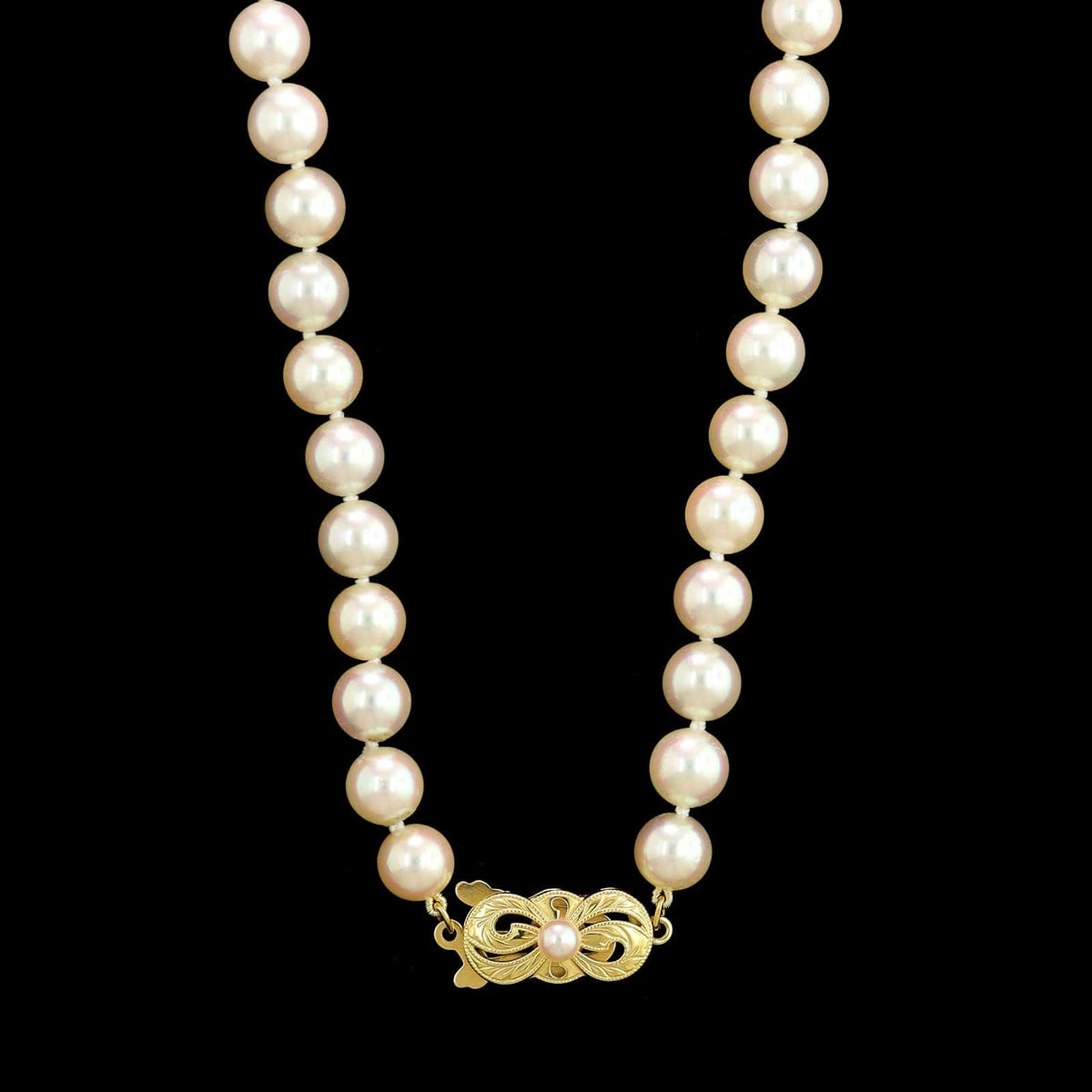 Mikimoto 18K Yellow Gold Estate Akoya Cultured Pearl Necklace