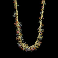 Hughes Bosca 18K Yellow Gold Colored Sapphire Briolette Necklace