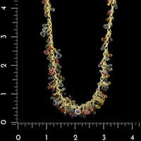 Hughes Bosca 18K Yellow Gold Colored Sapphire Briolette Necklace