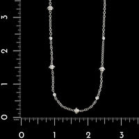 18K White Gold Estate Diamond Station Necklace