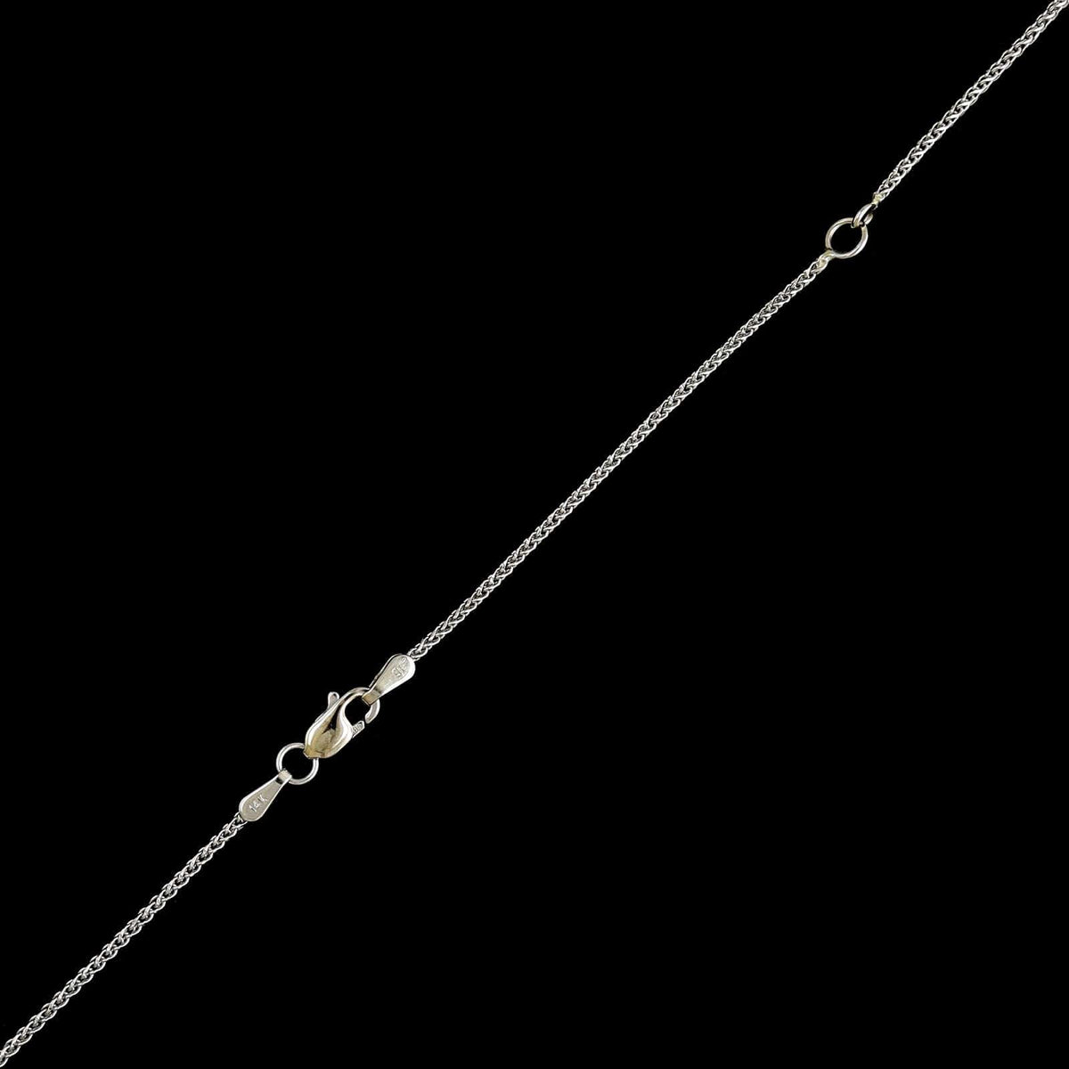 14K White Gold Estate Diamond Heart Pendant Necklace