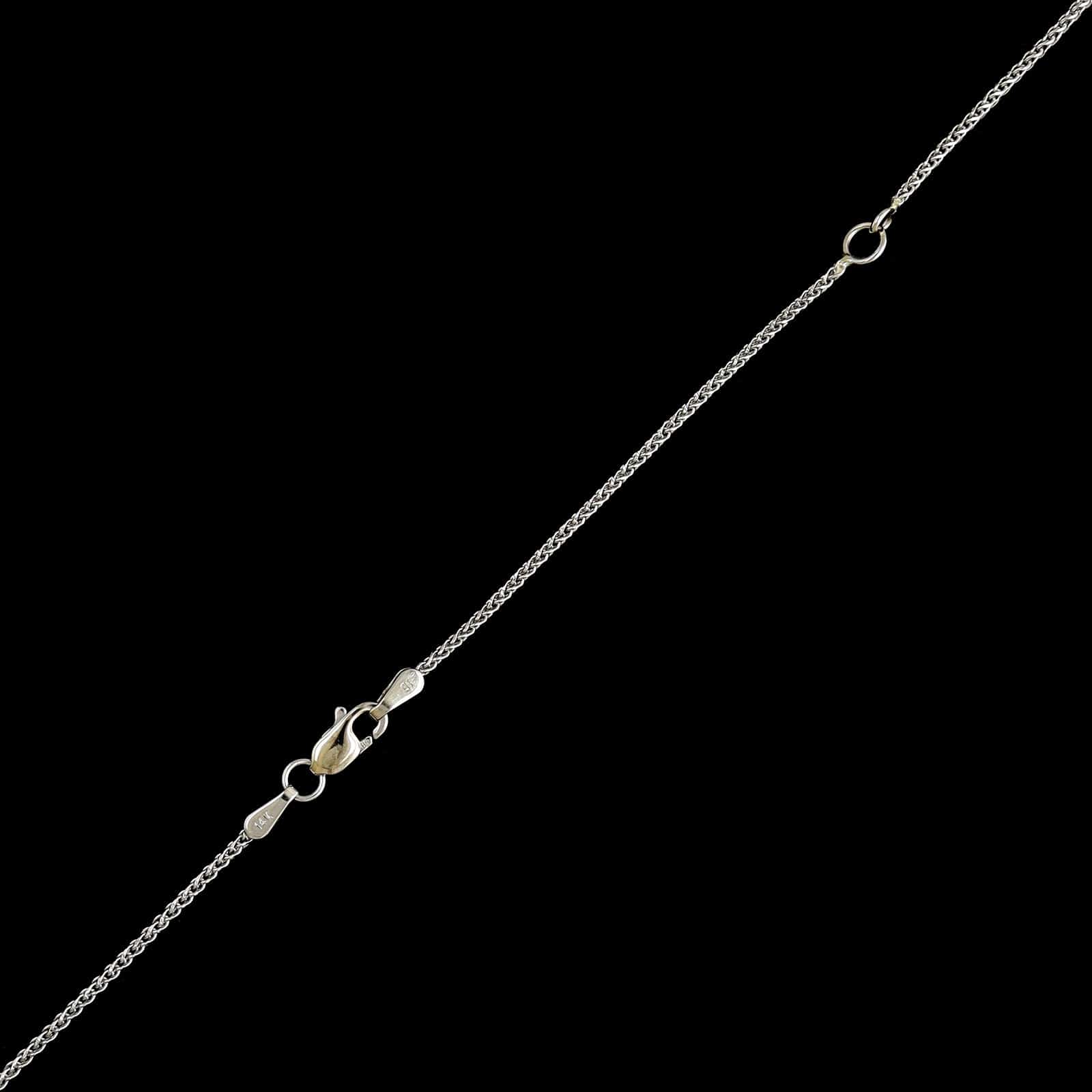 14K White Gold Estate Diamond Heart Pendant Necklace