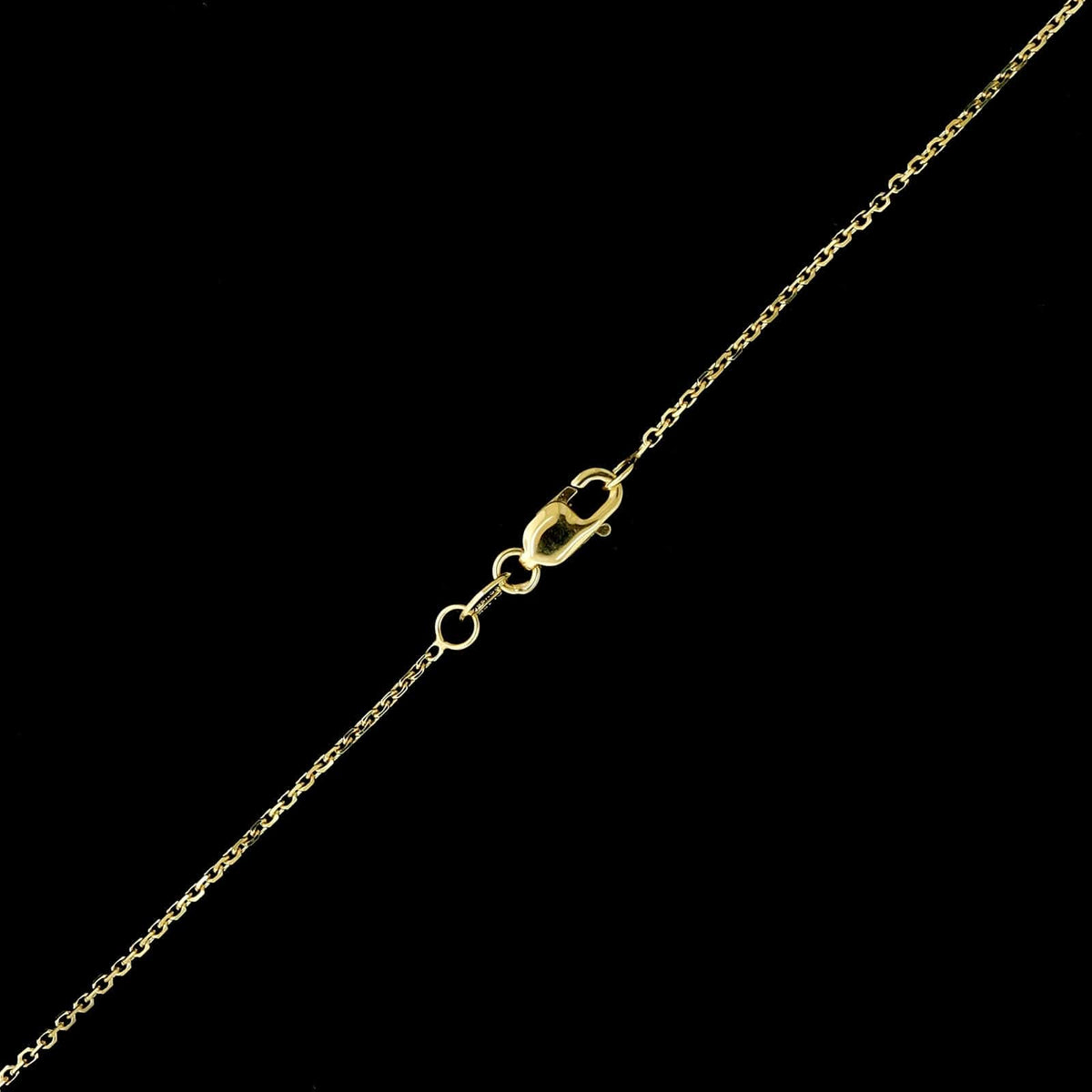 14K Yellow Gold Estate Gemstone Cross Pendant Necklace